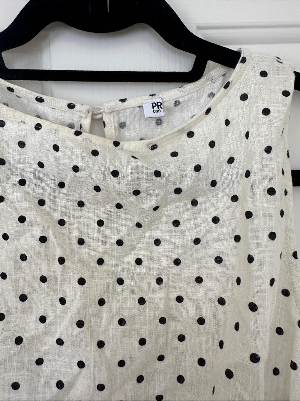 Princess Polly White Polka Dot Smocked Crop Top - Picture 4 of 4